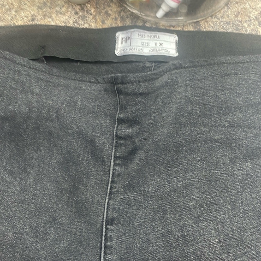 Faded black flare leg Free People legging style denim